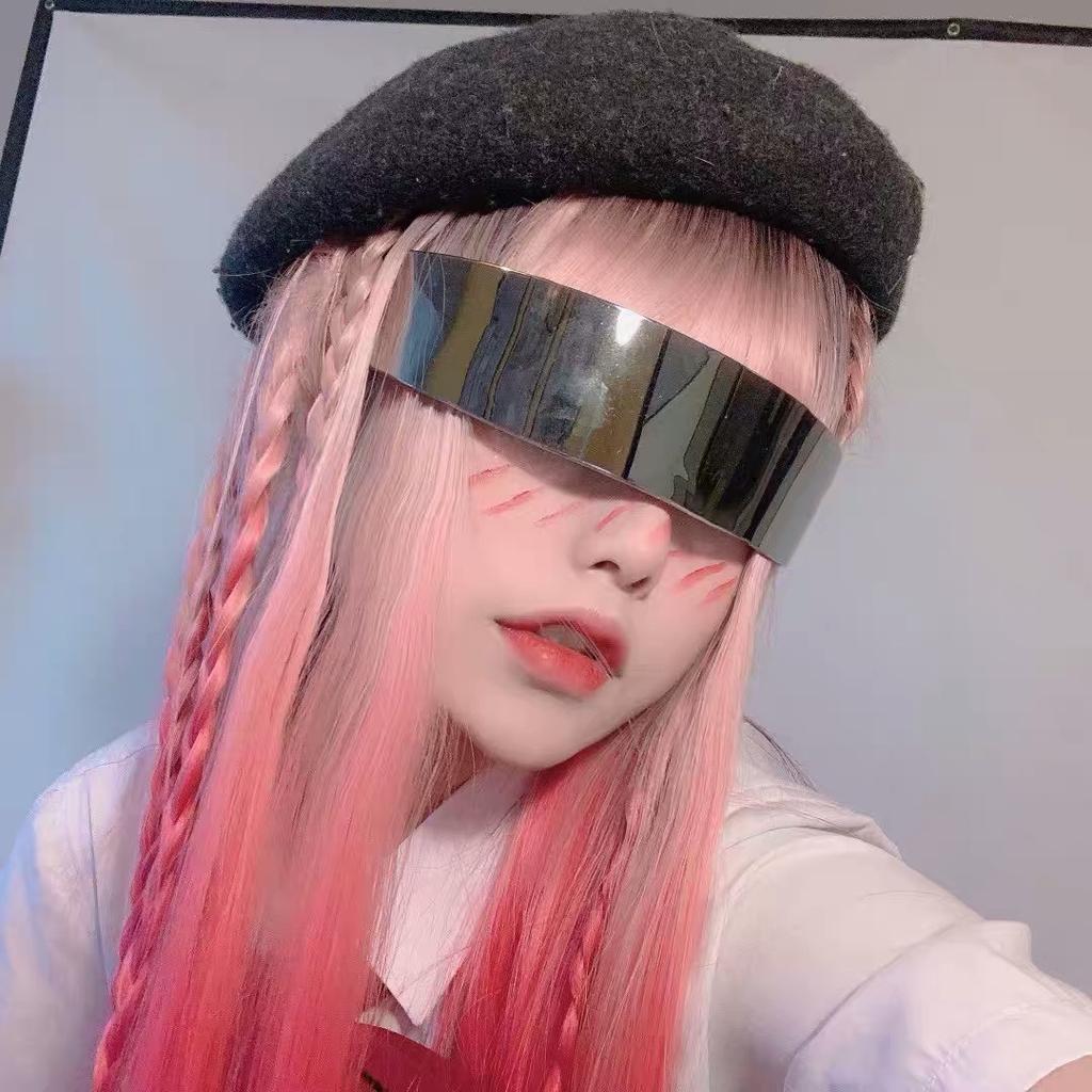 Future Cyberpunk Rimless Sunglasses Retro Sun Glasses Punk UV400 Mirror Eyewear Vintage Gothic Steampunk Party Glasses