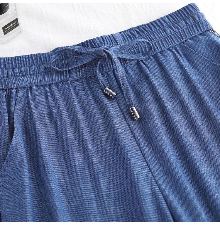 Women's Summer Tencel Wide-Leg Jeans - Thin Ice Silk, Straight Mom Style, New Middle-Aged.