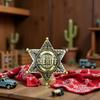 Vintage Western 1pc Metal Sheriff Badge|Premium Metallic Finish | Ideal for Themed Parties,Festivals & Cowboy Outfit Accessories