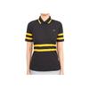 Logo Stripe Fitted Straight-Cut Short Sleeve Polo Shirt Women Tops Black GWJT06445-9999