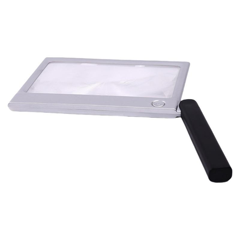 Handheld Magnifier with Bright LED Light Large Viewing Area Reading Aid with Light for Macular Degeneration Support