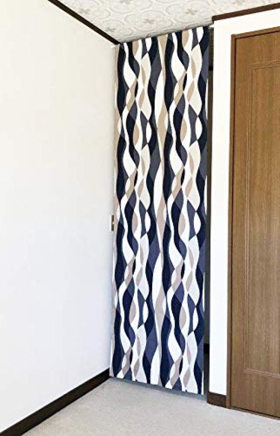 Panneau Long Pièce Intimité Améliore Chauffage et Refroidissement Élégant Accrochage Mural Motif Vague Nordique Large x 240cm Rideau, Séparateur, Écran, Rideau,