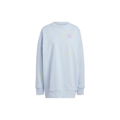 adidas × Stella McCartney Logo Print Langarm Rundhals Sweatshirt Unisex Sweatshirt Hellblau IA7716