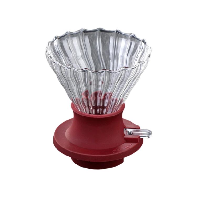 Decorative Waved Glass Coffee Filter Including Silicone Base Professional Stable Coffee Dripper for Home Use