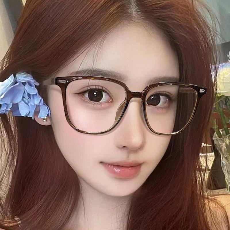 3Pcs Fashion Women Large Square Glasses Anti-Blue Light Clear Eyeglasses Ultralight Unisex Transparent Computer Glasses