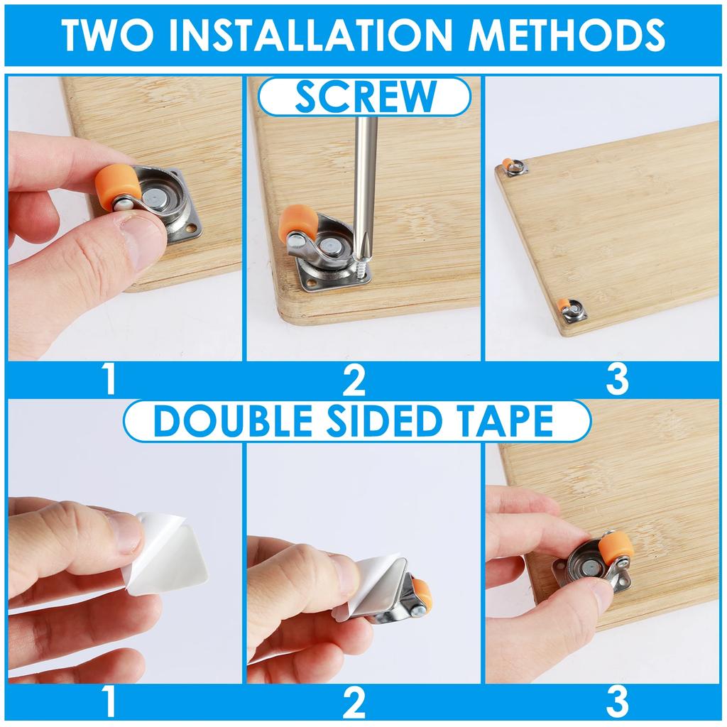 8/16PCS Mini Caster Wheel Heavy Duty Furniture Swivel Caster Wheel Self-Adhesive Furniture Rolling Wheel for Table Chair Sofa