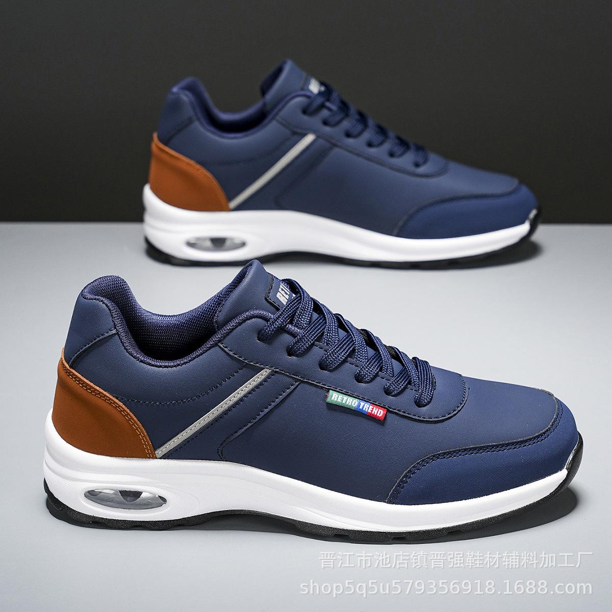 

Men s soft-soled casual sports shoes outdoor running comfortable non-slip, wear-resistant, shock-absorbing and breathable fashion casual trendy shoes 39 синий