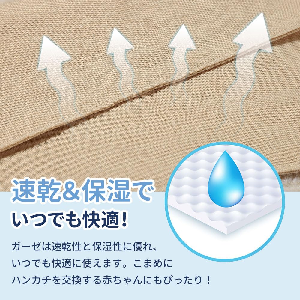 HOOMCOOM Baby Gauze Solid for Boys and Pack of 12 Handkerchiefs, 4-Ply, Color, Name-Writable, Nursery, Girls, 100% Cotton, Soft, Quick-Drying,