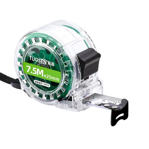 Length and Distance Measuring Instrument with Easy-to-Read Scale, DIY Work Tool, Carpentry Tool (7.5m x 25mm)