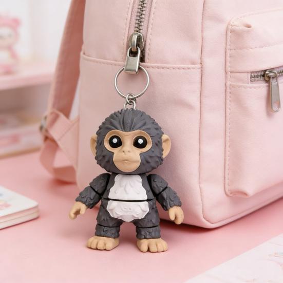 Keychain Punch Monkey His Tiny Plush Buddy Keychain Backpack Purse Car Bag Key Chain Pendant Accessories