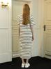 Muse By Rose Bianca Striped Maxi Dress (White)