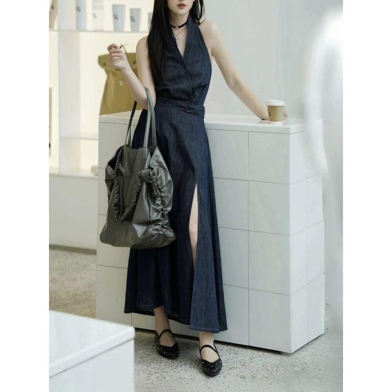 Niche Design Large Capacity Tote Bag 2025 New High Sense Pleat Drawstring Shoulder Bag Commuter Messenger Bag