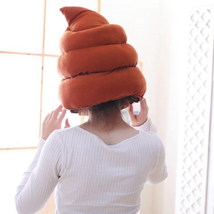 Diadema con Forma de Caca Sombrero de Felpa Gorra de Dibujos Animados con Orejeras Accesorios para Fotos de Cosplay de Halloween