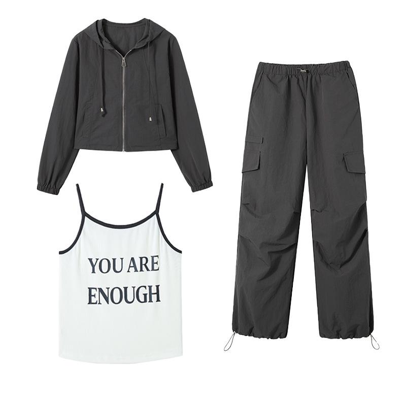 Women's Trendy Small-Size Three-Piece Workwear Sports Set - Spring 2025 Collection