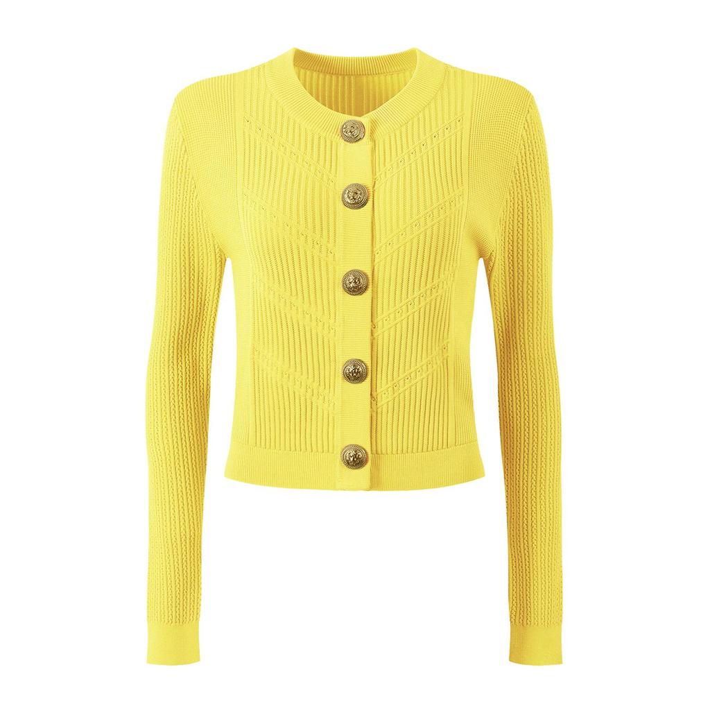 2025 Spring/Autumn Women's Fashion Knitted Cardigan & A-Line Skirt Set