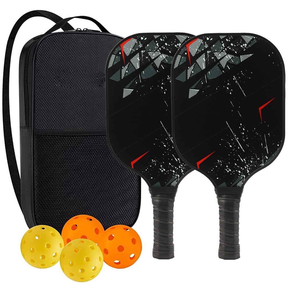 Pickleball-Schläger 2er-Set, Fiberglas-Pickleball-Set mit Pickleball-Schlägern und Tragetasche, Pickleball-Geschenke für Anfänger, Pickleball-Schläger-Set