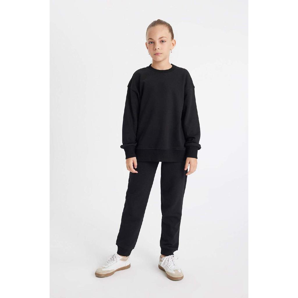 Girls' Black Jogger Standard Fit School Sweatpants Y1226a623au