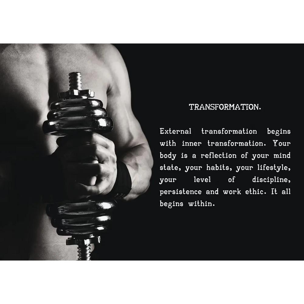 Plakaty motywacyjne do fitnessu Cytaty motywacyjne Pokonaj swój umysł i ciało Wydruki Malarstwo na płótnie Obrazy ścienne Wystrój pokoju w domu