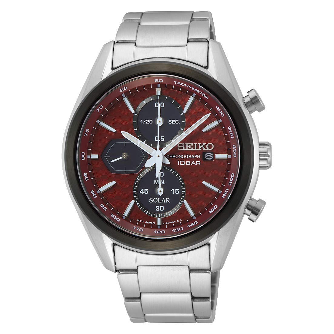 

SEIKO Macchina Sportiva Quartz Overseas Model Watch Solar Chronograph Sapphire Glass SSC771P1 Wine Red містить простий інструмент регулювання браслета [Seiko]