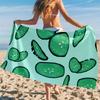 Cartoon Cucumber Slice Quick Drying Microfiber Beach Towel Lightweight for Swimming Camping Yoga - Bath Towel