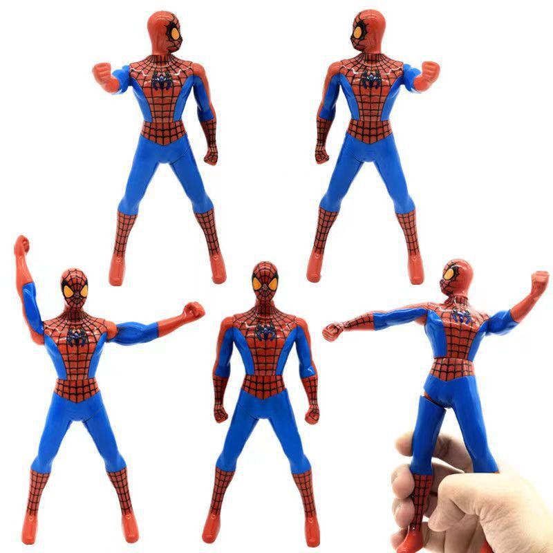 18cm New Doll Model Spider-Man Figures Press Rotate Superman Steve Rogers Figurines Kids Toys Fans Gifts and Kid Friendly Entertaining Fun Play Safe