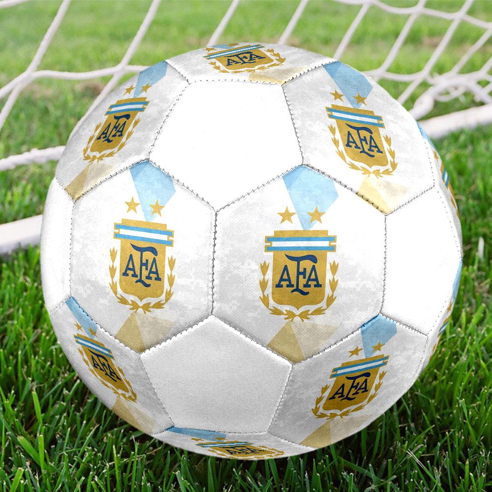 Argentina Football Logo Size 5 Soccer Ball, Machine-Stitched PVC, Durable & High Bounce, All Ages Fit, Fan Merchandise, Matches & Outdoor Use.