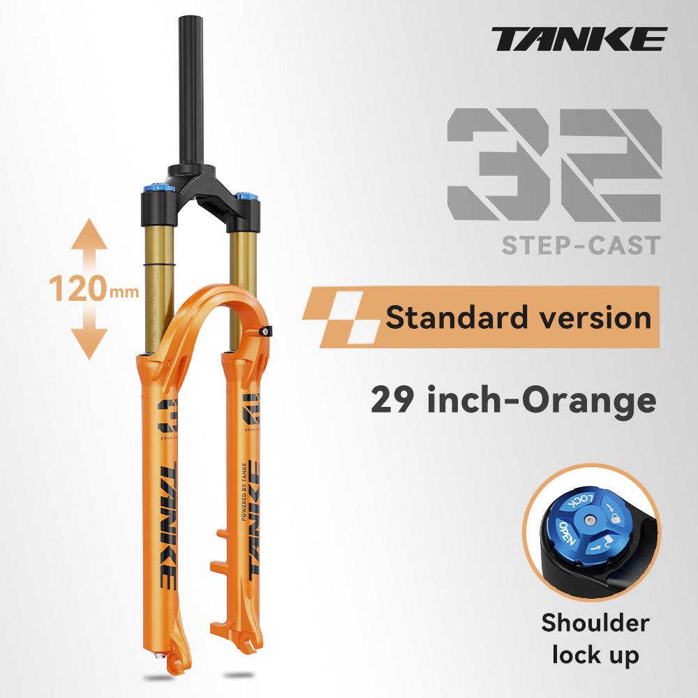 TANKE Bike Fork Rebound Adjustable MTB Air Front Suspension 26/27.5/29 Inch 120mm Travel Quick Release Fork Bicycle Accessories