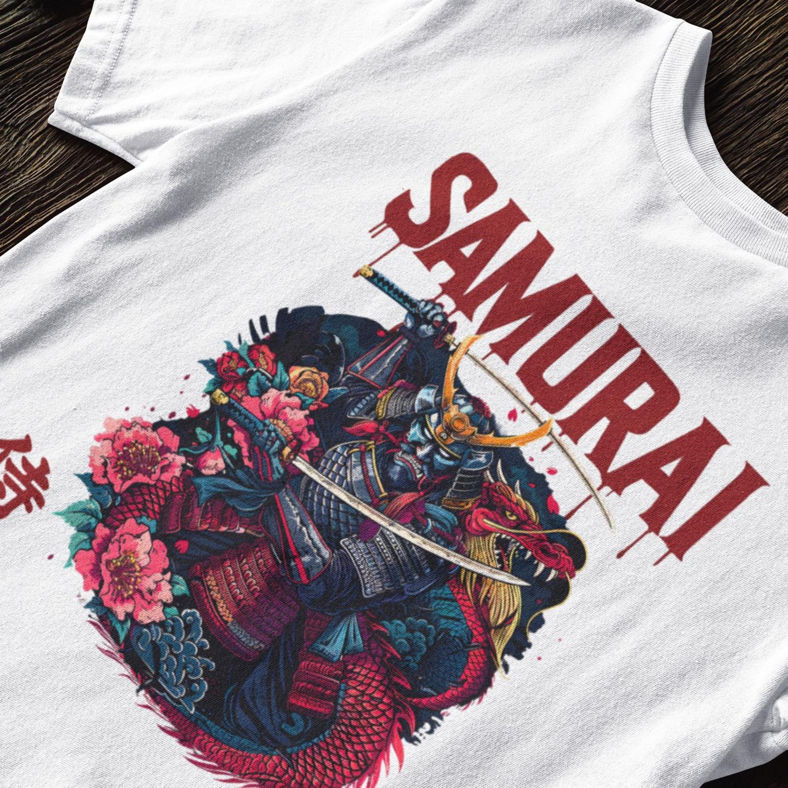 Japanese Samurai Tee | Japanese Warrior Top | Oversized Samurai Shirt | Shogun Tee | Casual Samurai Fashion | Plus Size Samurai T-Shirt S