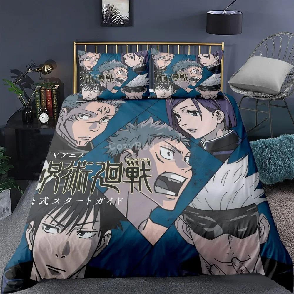 Jujutsu Kaisen Bettwäsche-Set Japan Berühmter Anime Bettbezug-Sets Steppdecke Bettwäsche Twin Queen King Einzelgröße Dropshipping