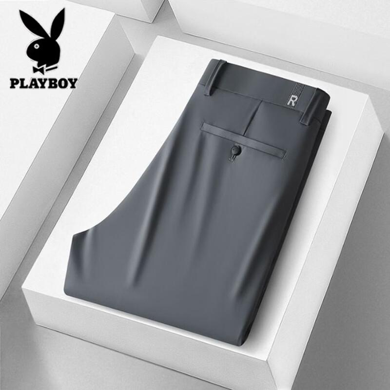 

Мужские бизнес-кэжуал брюки Playboy из ледяного шелка 33