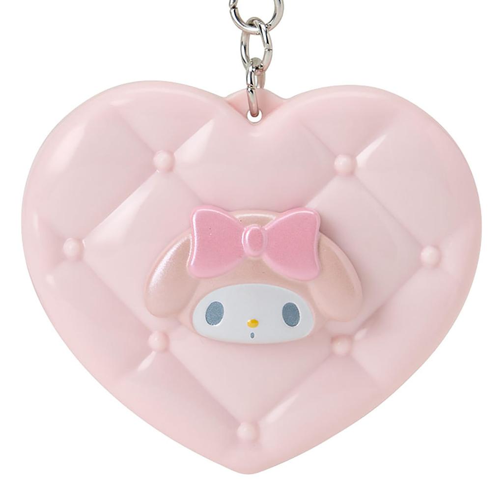 Sanrio My Melody Mirror Mascot ABS and Standard Magnifying Mirror Keychain, Resin, Steel, Glass, Mirror, Mirror, 2-Sided (159603)