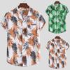 Mens Fashion Ethnic Short Sleeve Casual  Printing Hawaiian Shirt Blouse T-shirt