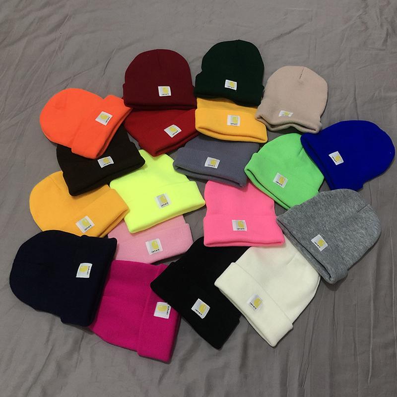 Couple Men Women Fashion Casual Simple Embroidery Solid Color Warm Knitted Hat
