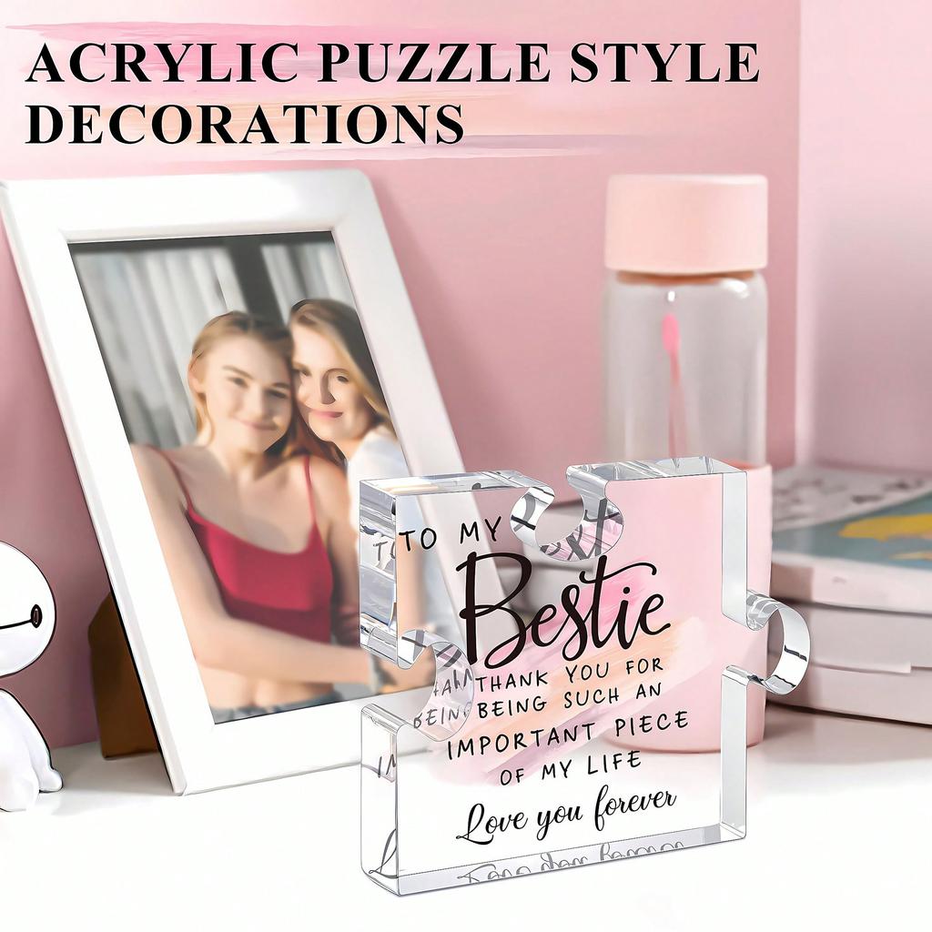 1pc,Acrylic Puzzle Gifts for Sisters - Desktop Decorations, Table Centerpieces, Office Desk Accessories