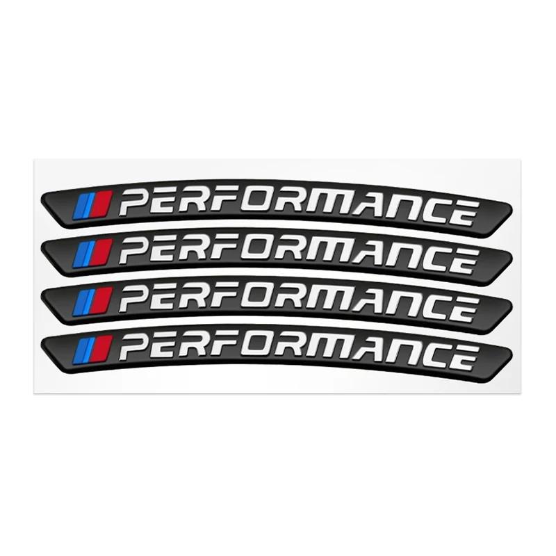 4pcs Car Wheel Hub Stickers Auto Tire Rim Decorative Accessories For BMW 1 3 5 7 Series M Performance M M3 M5 X1 X2 X3 X4 X5 TKJLP1