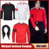 Kostium Cosplay Gwiazdy Pop Michaela Jacksona Jackson Retro Koszulka Przeciw Wojnie CTE Styl Wojskowy Koszula z Długim Rękawem zapinana na guziki Na Imprezę