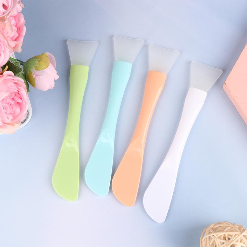 Silicone Facial Mask Brush Soft Head With Scraper Integrated Dual-Use Mud Film Brush Diy Film Adjusting Beauty Tool Beauty