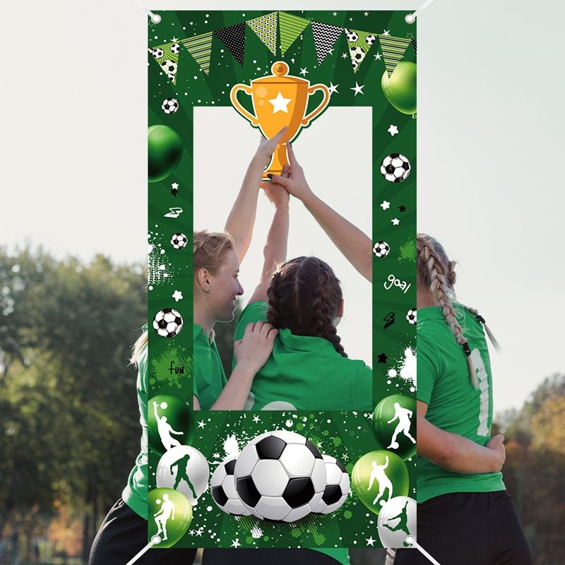 Football Theme Birthday Photo Frame Background Cloth Soccer Sport Birthday Party Decoration Kids Party Supplies Photo Props
