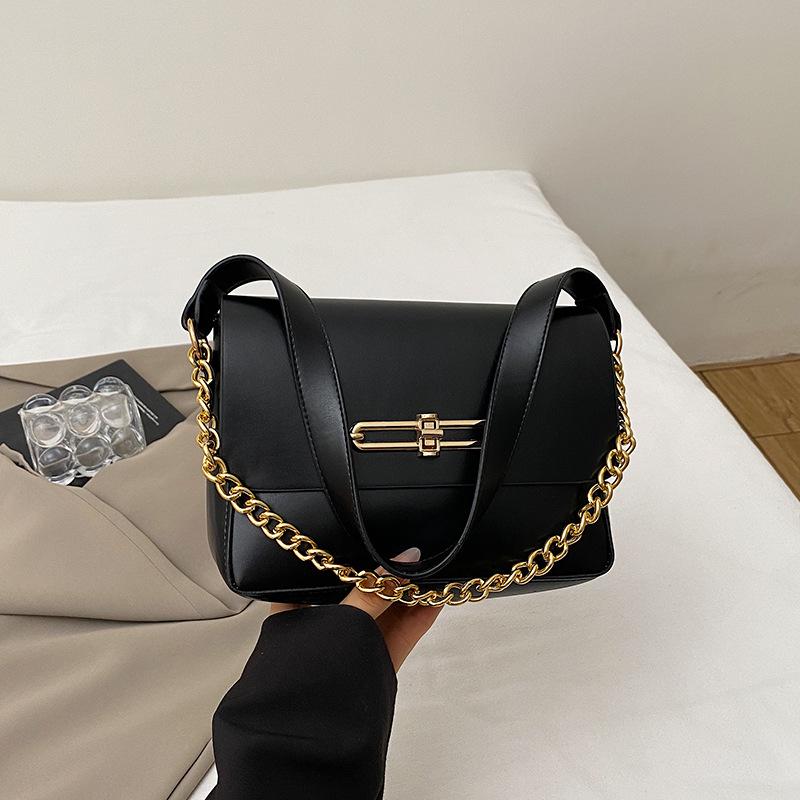 2025 summer new high-value exquisite small bag fashion lock small square bag classic shoulder messenger bag women