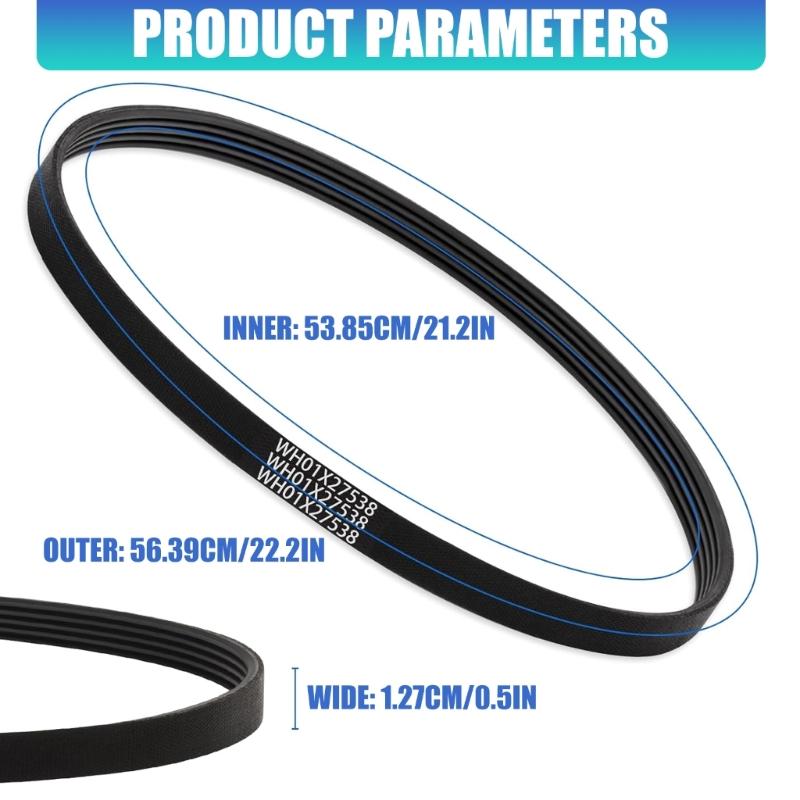 2 ks Pevné gumové hnací řemeny Řemen pračky Pro srovnatelné pračky Udržuje správnou funkci