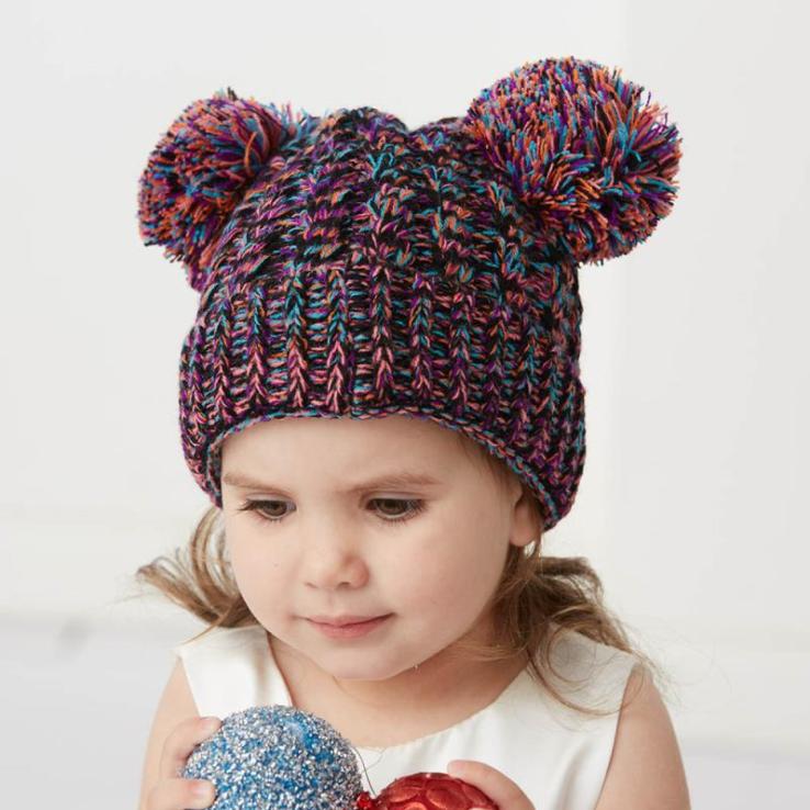 High Quality Custom Logo Children's Winter Knitted Hat Embroidery Kids Baby's Children's Winter Beanie Hat