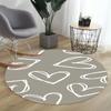 Sweet Heart Pattern Round Rug Multi-Color Love Design Romantic Home Decor Circular Carpet Soft Non-Slip Mat for Living Room