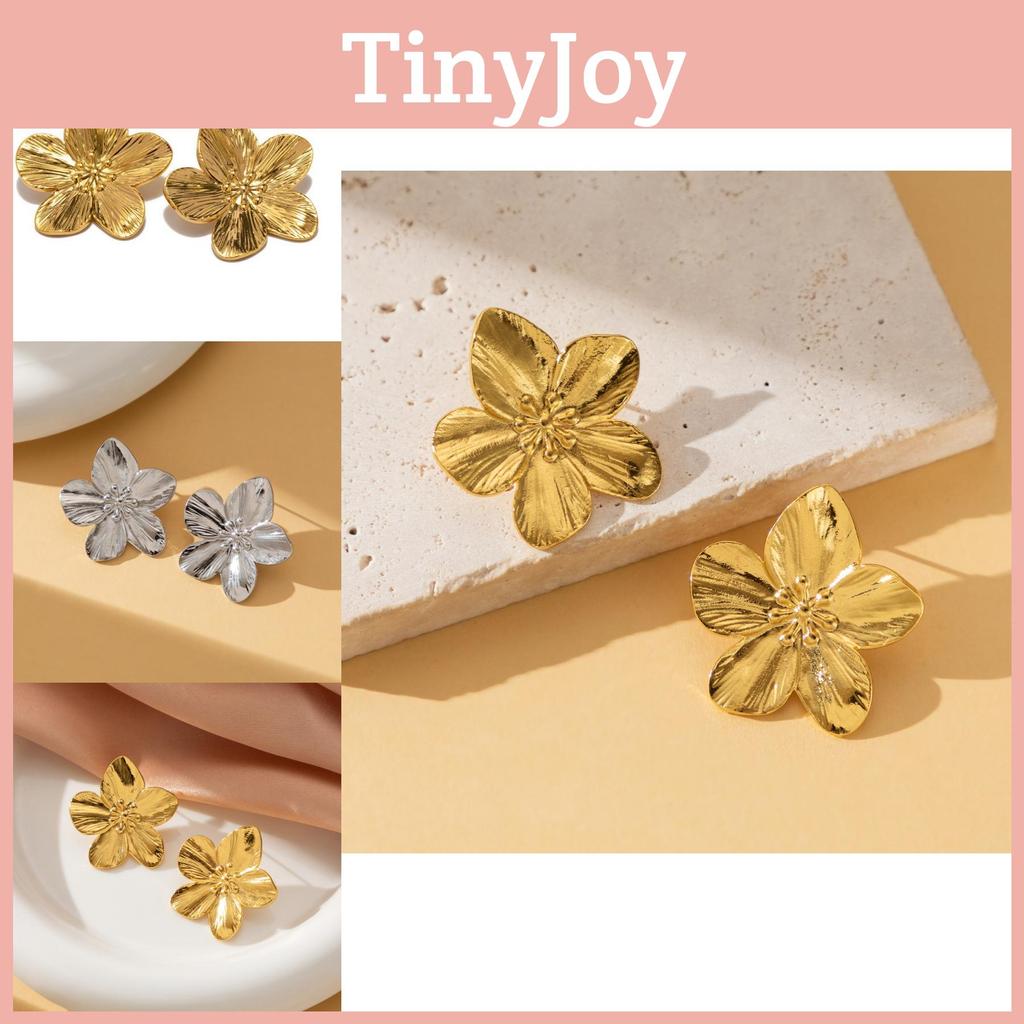 Vintage Gold Elegant Alloy Floral Design Earrings For Women With Shapes Geometric