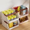 Pojemnik do przechowywania na biurko Plastikowe pudełko do przechowywania z uchwytem Stackable Organizer do przechowywania przekąsek kosmetyków przypraw kuchennych biura użytku domowego