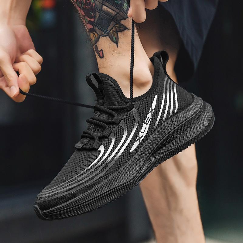 

Sports men s shoes summer new ice silk mesh comfortable and lightweight running shoes couple platform fashion casual shoes 45 чёрный