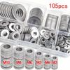 Stainless Steel Flat Washer Assortment Kit (M2, M2.5, M3, M4, M5, M6, M8, M10) - Suitable For Home Decorations& Factory Repairs