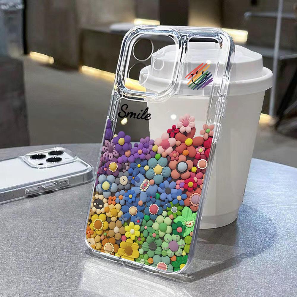 Rainbow Smile Face iPhone Case: Fits Apple 13, 14, and 16 Pro Max, Full Coverage.