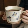 Colorful Butterfly High-End Mug Coarse Pottery Coffee Cup Creative Latte Cup Beautiful Cup Souvenir Export