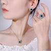 New Jewelry Set Earrings Rings Necklaces Colorful Gemstones Light Luxury High-end Fashion Women's