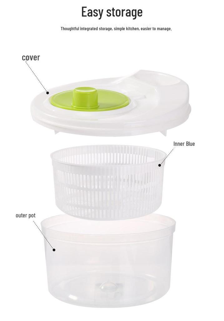 Centrifuga per Insalata da Cucina Multifunzione con Cestello Drenante, Affettatrice per Verdure e Grattugia